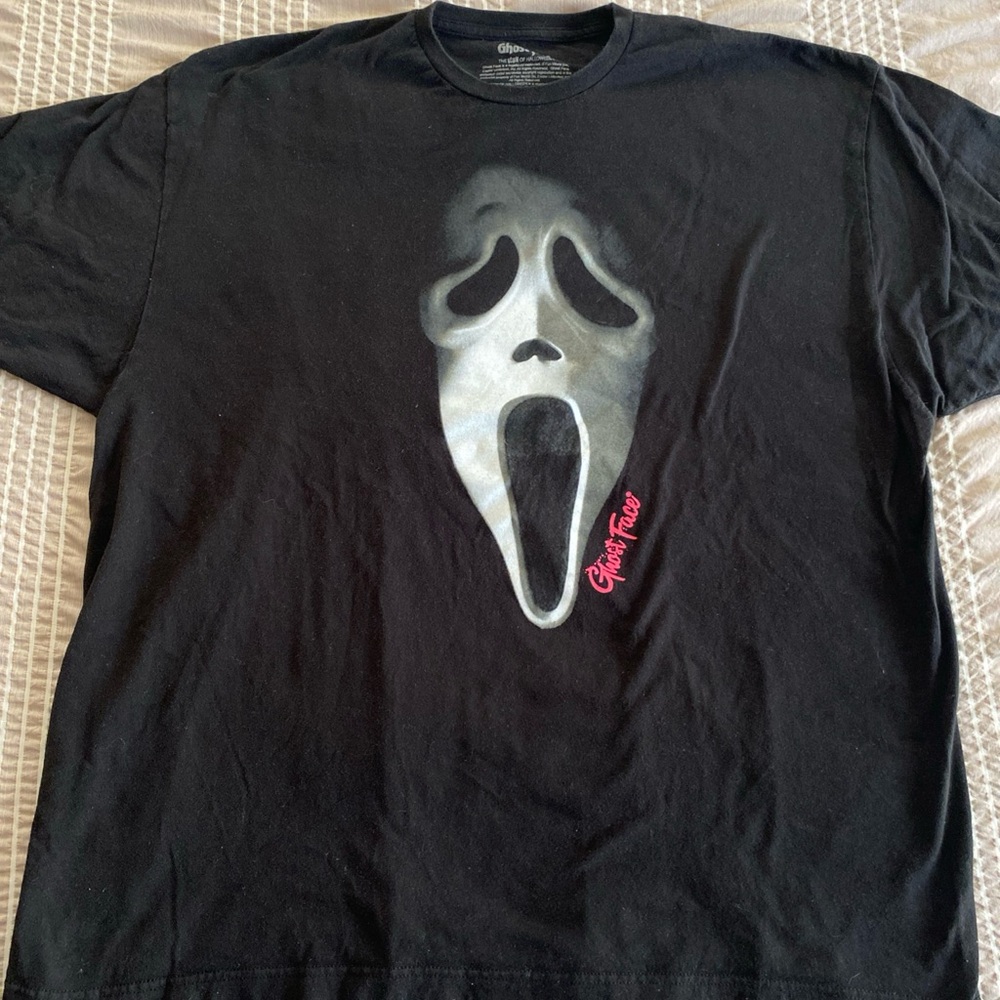 Ghost Face Icon Of Halloween Scream Men’s Black SS Tee T-Shirt Size 3XL Horror